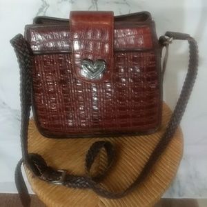 Brighton Woven Leather Shoulder Crossbody Bag
